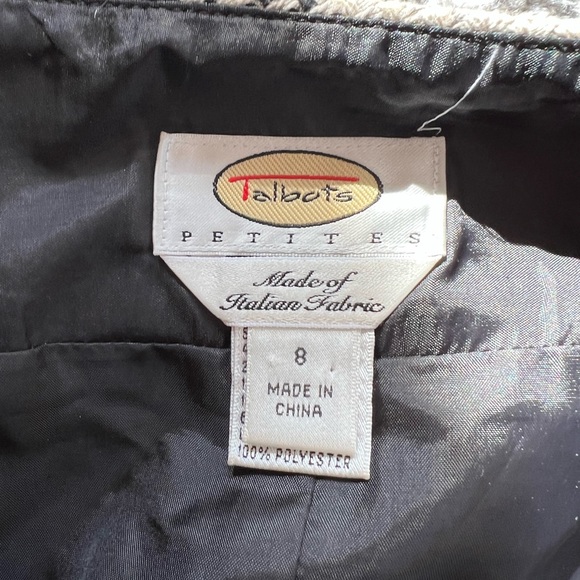 Talbots petites beige wool gingham skirt 8P - Picture 6 of 7